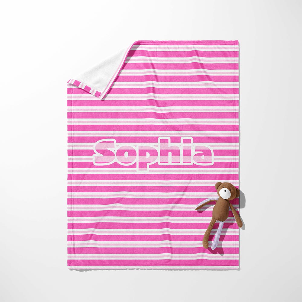 Pink Stripey Snuggles Blanket