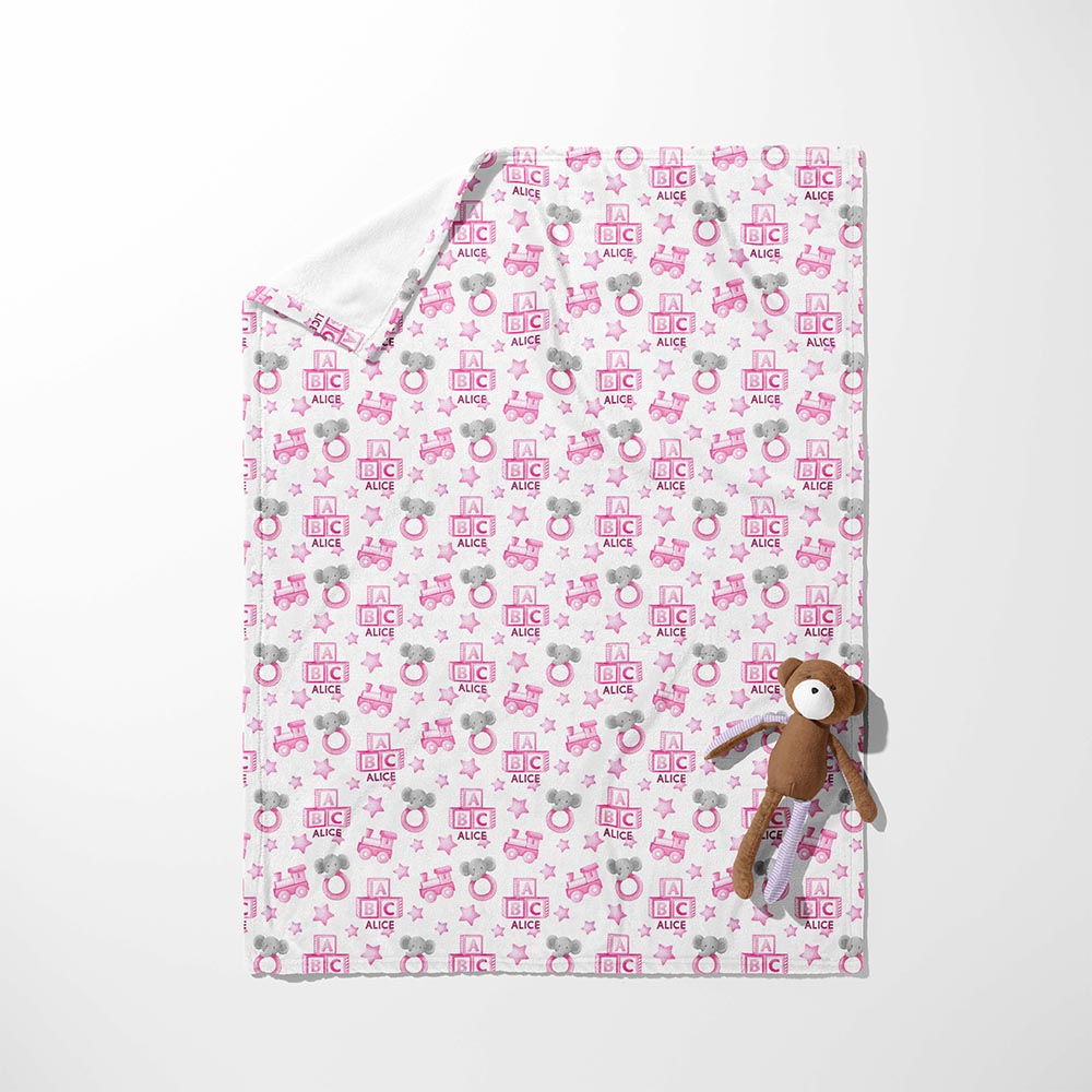 ABC & Toy Train Adventure Blanket