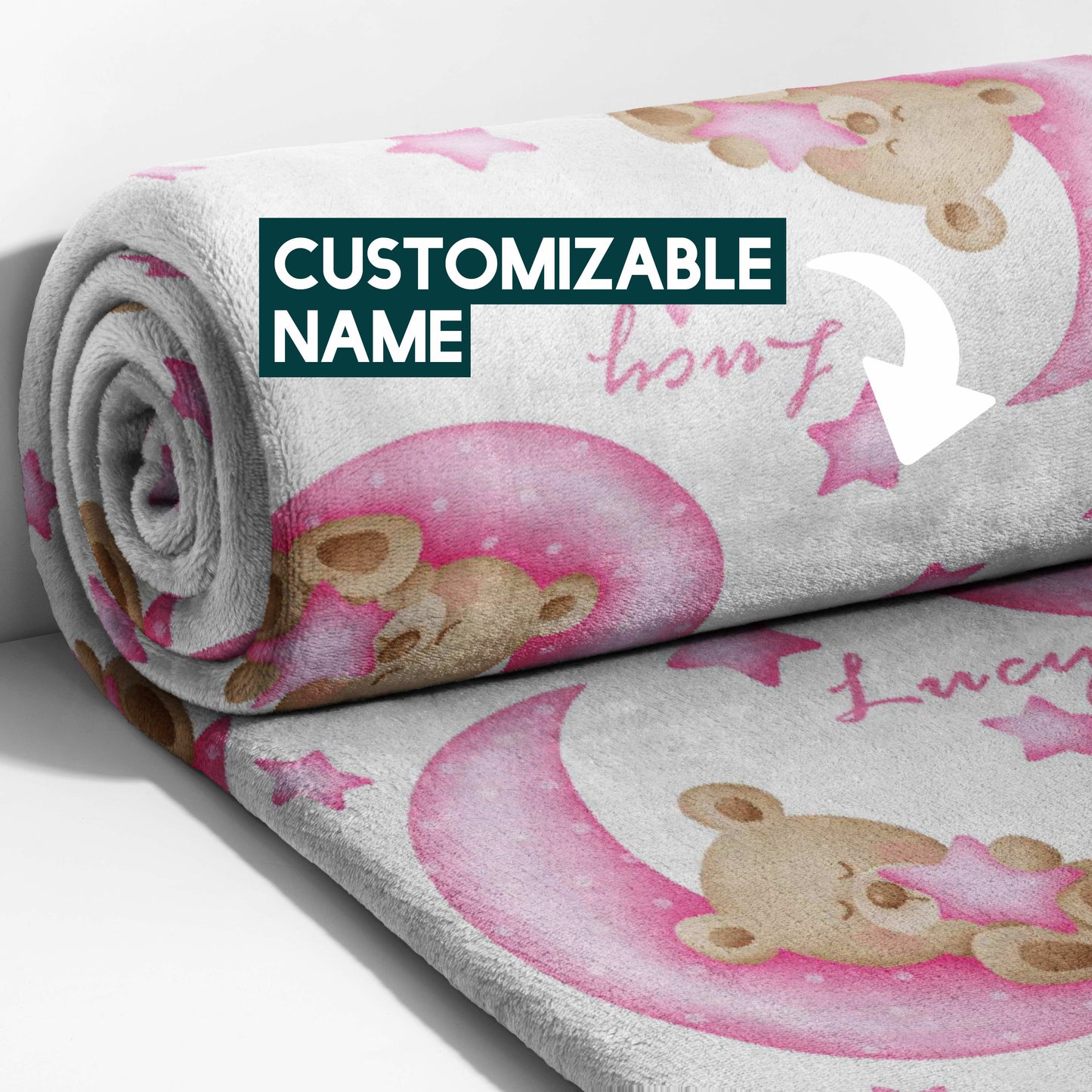 Teddy on the Moon Blanket