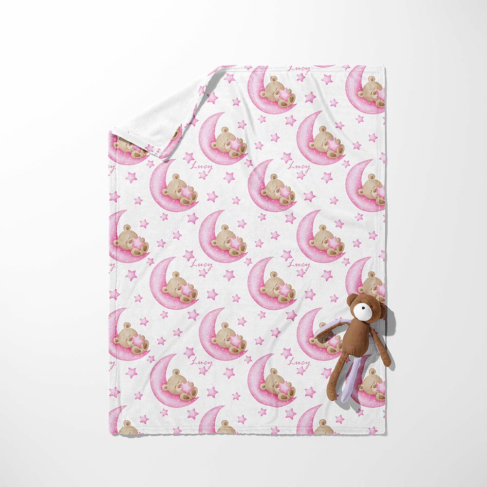 Teddy on the Moon Blanket