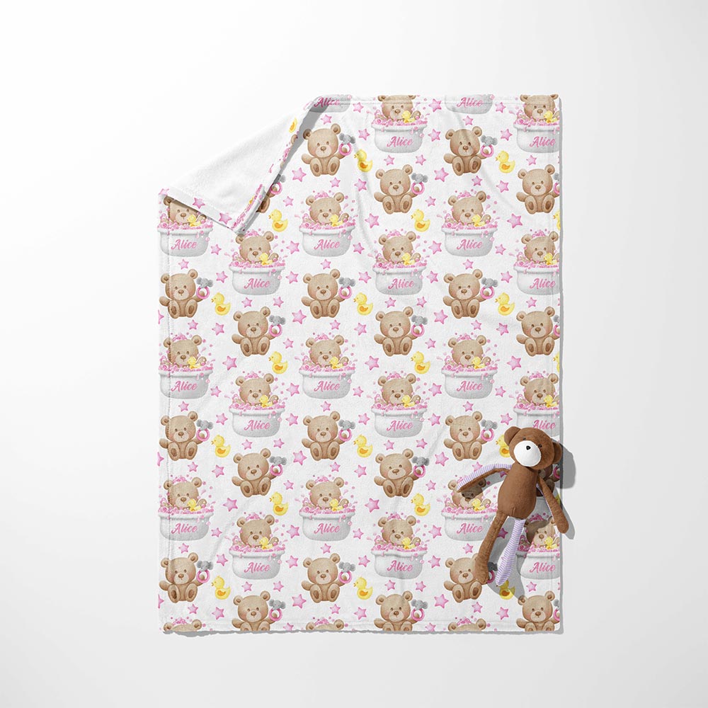 Teddy's Bath Time Bubbles Blanket
