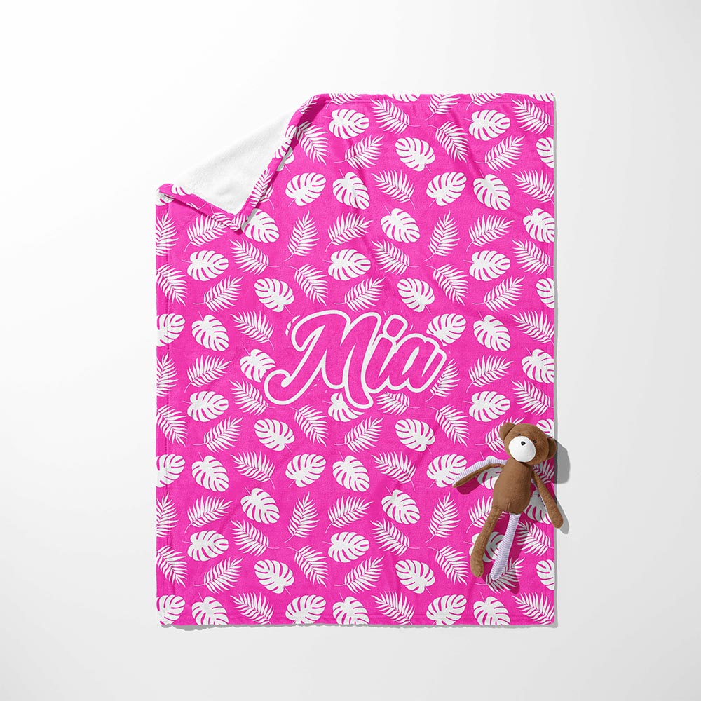 Pink Paradise Palms Blanket