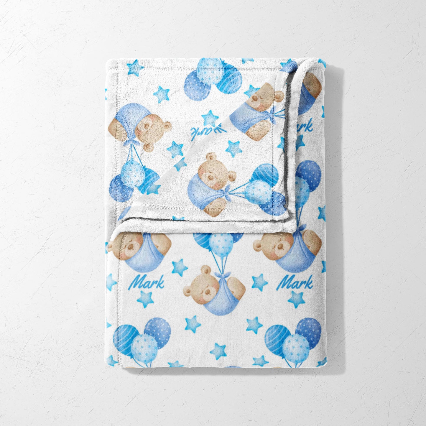 Teddy Bear & Blue Balloon Bliss Blanket