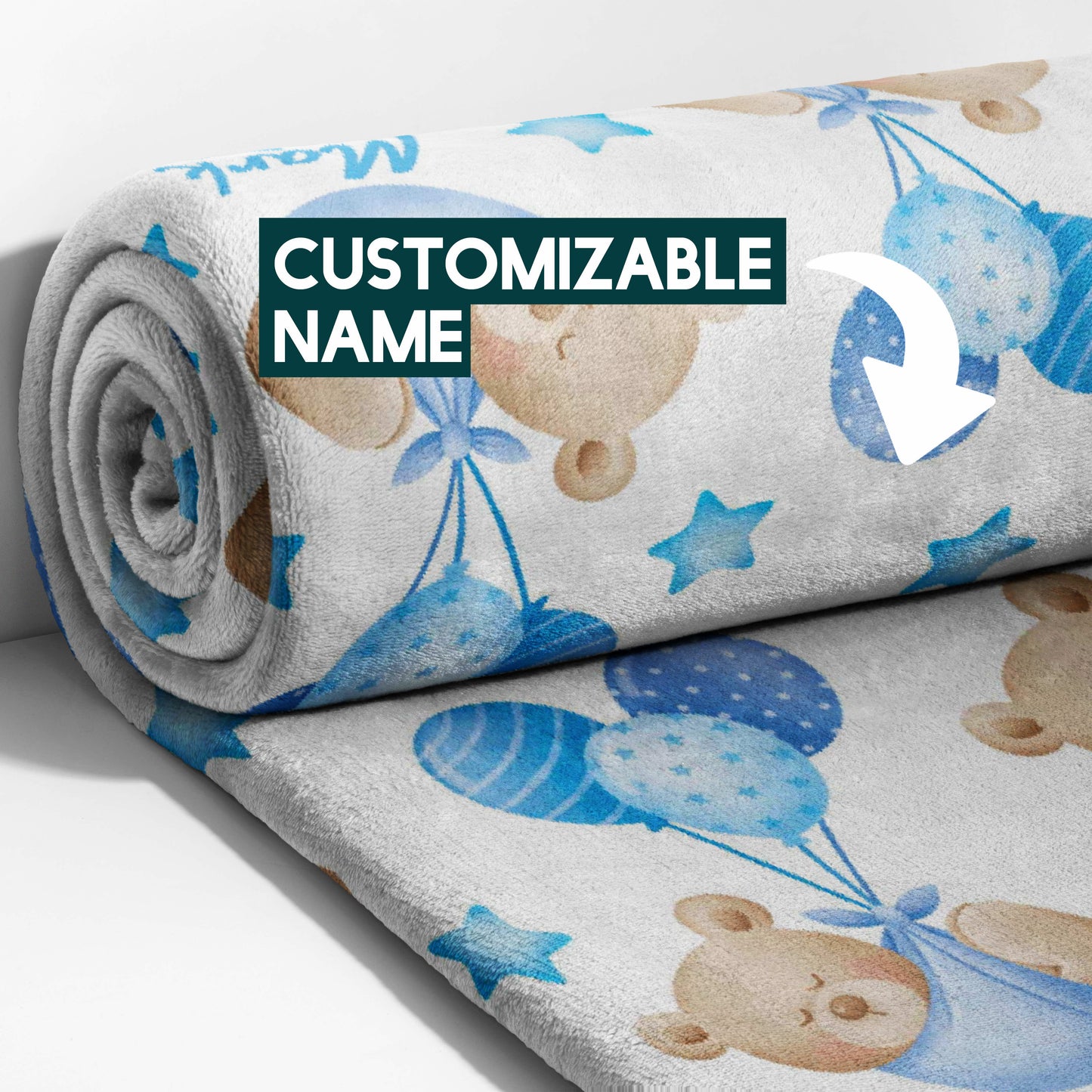 Teddy Bear & Blue Balloon Bliss Blanket