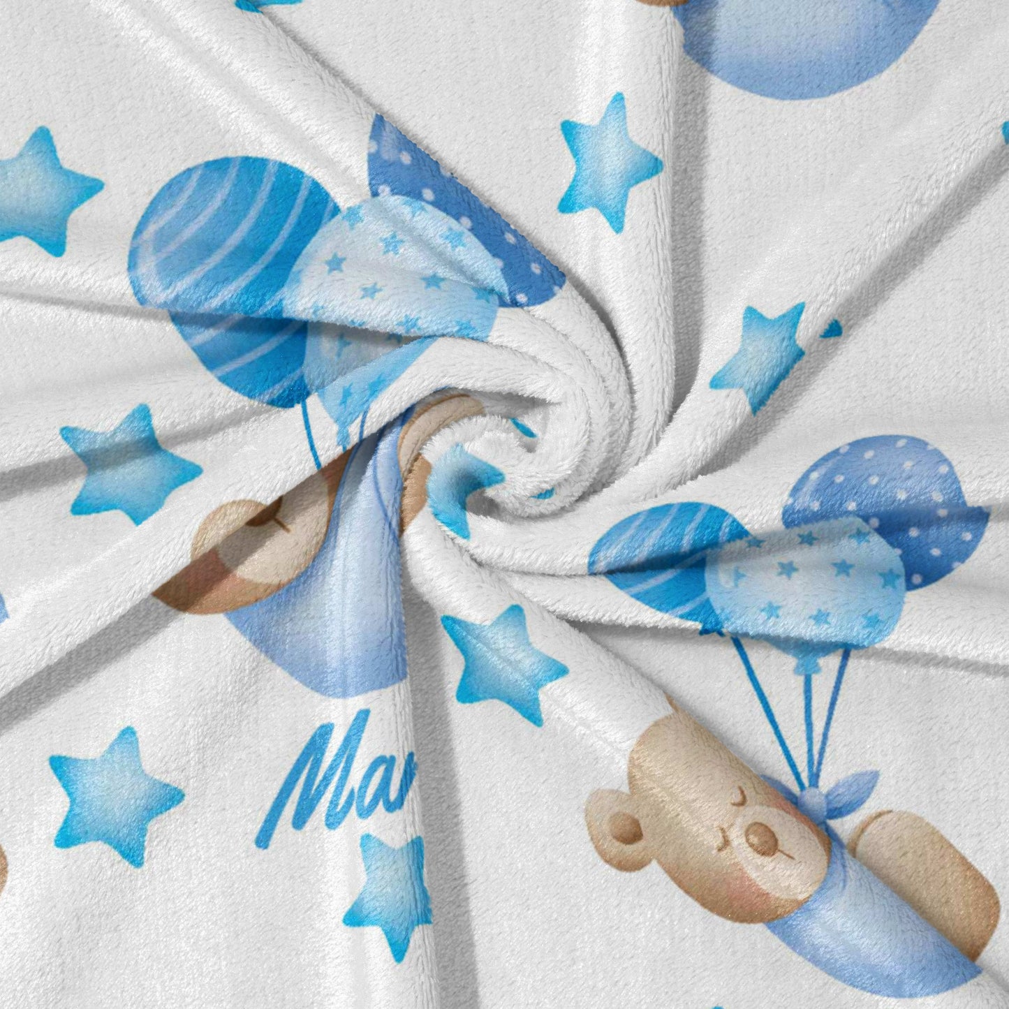 Teddy Bear & Blue Balloon Bliss Blanket