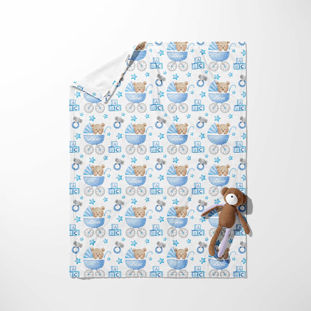 Teddy & Blue Pram Parade Blanket