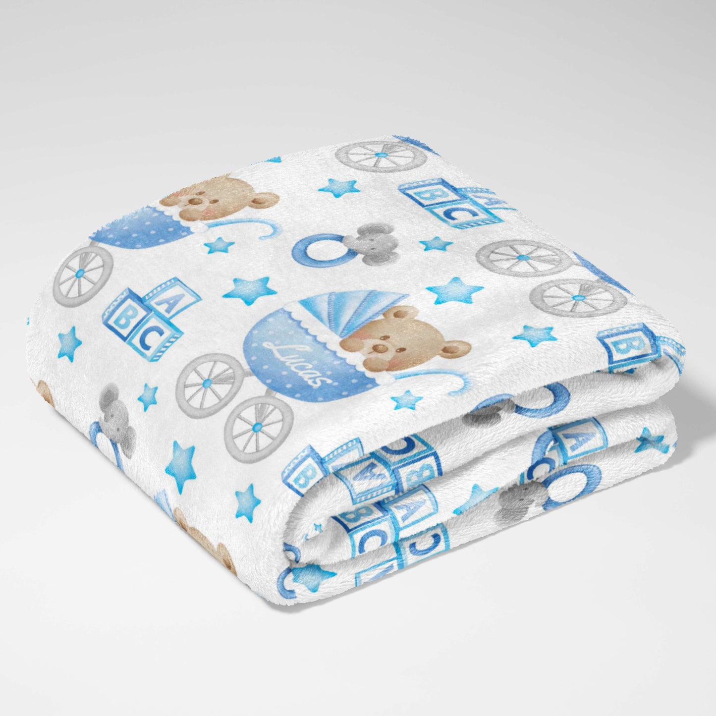 Teddy & Blue Pram Parade Blanket