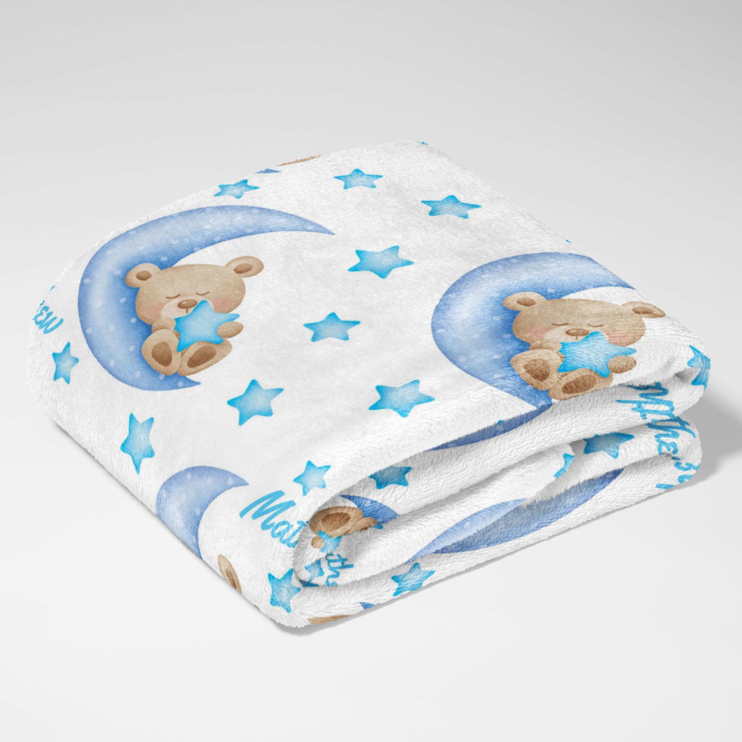 Teddy on a Blue Moon Blanket