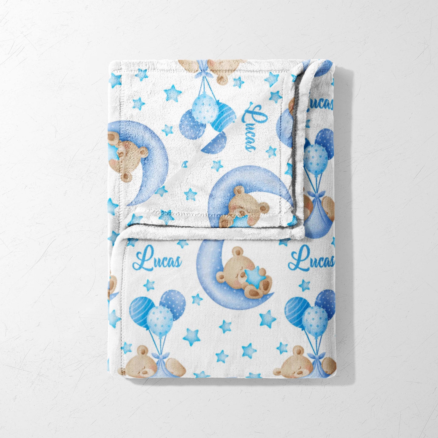 Teddy Moon & Blue Balloon Dreams Blanket