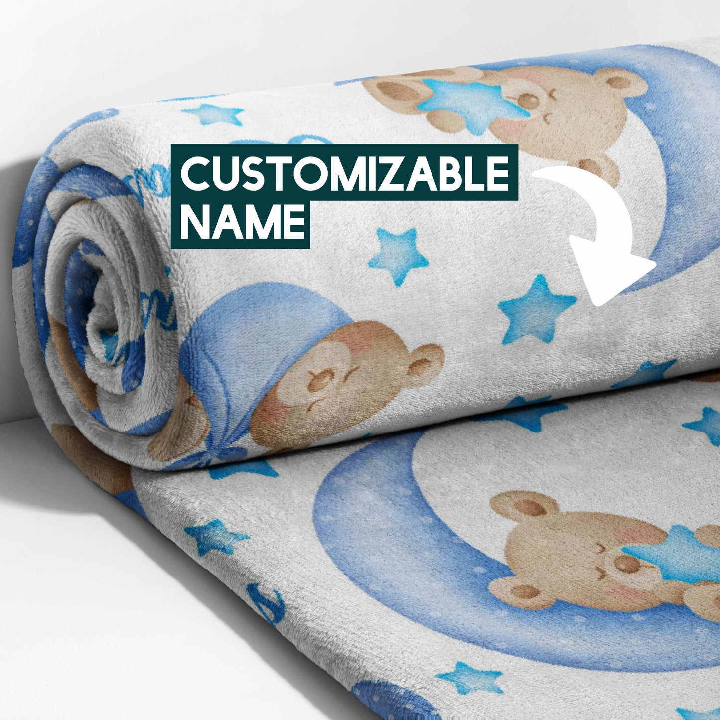 Teddy Moon & Blue Balloon Dreams Blanket