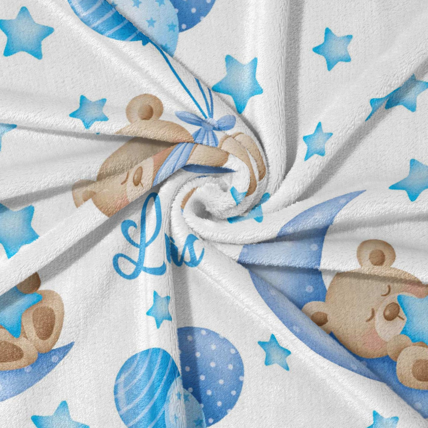 Teddy Moon & Blue Balloon Dreams Blanket