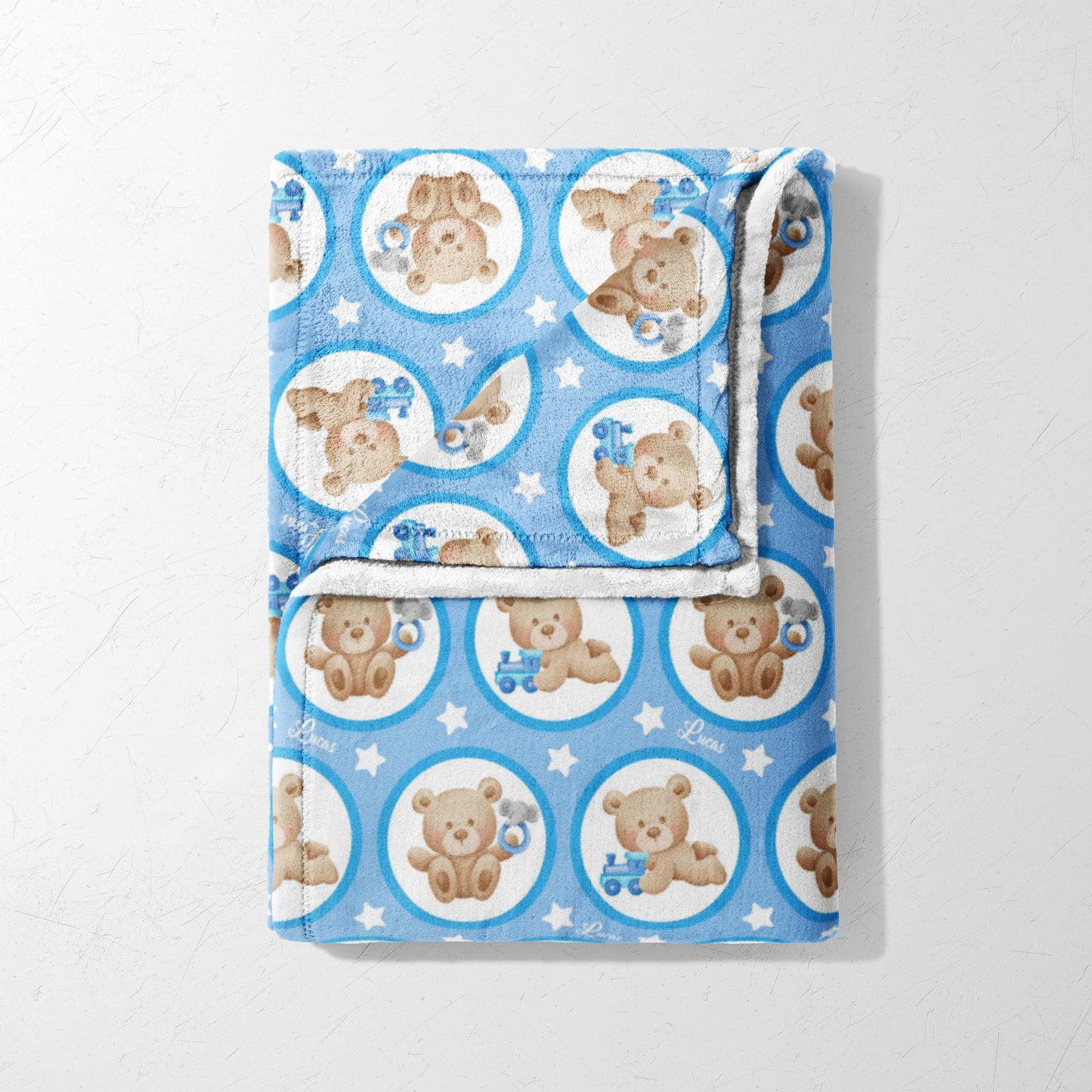Round About Teddy & Toy Car Cuddles Blanket