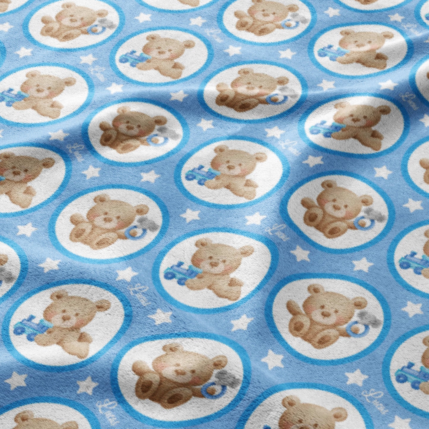 Round About Teddy & Toy Car Cuddles Blanket