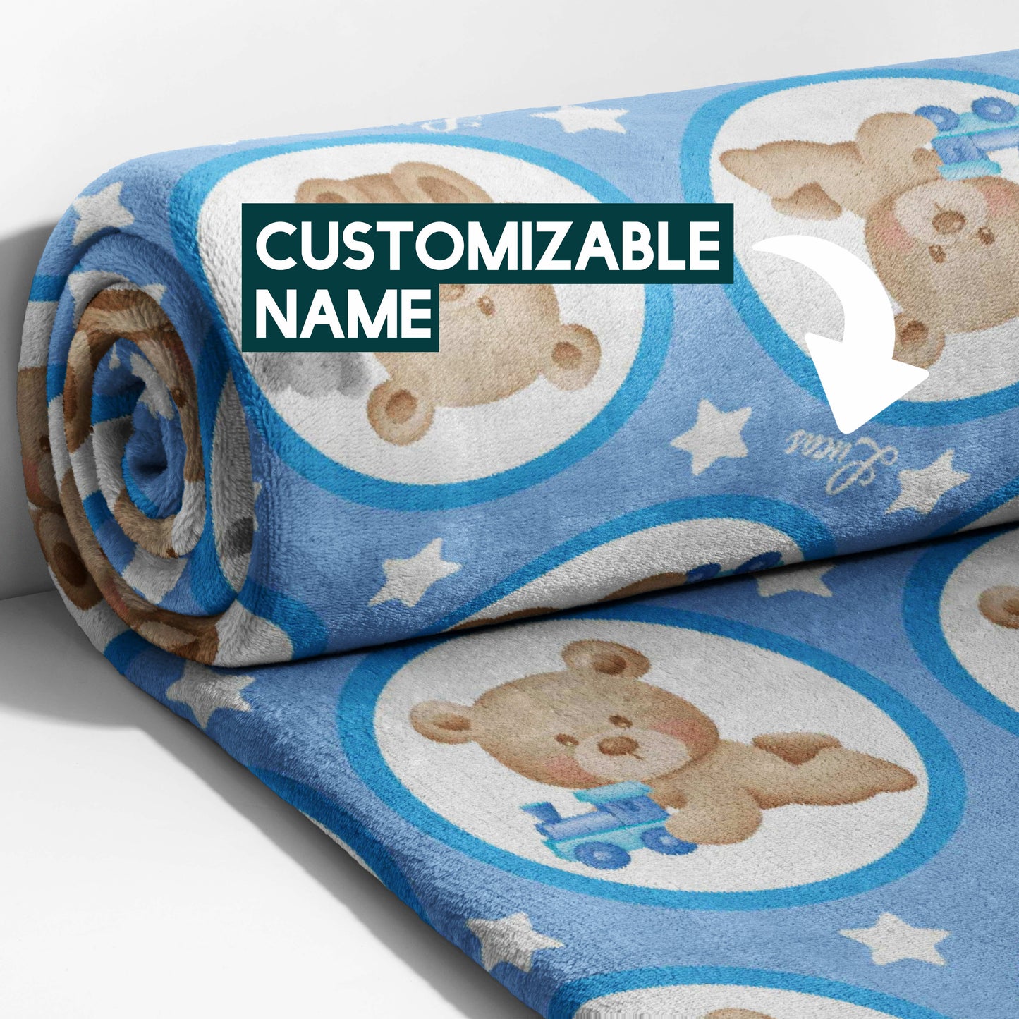 Round About Teddy & Toy Car Cuddles Blanket