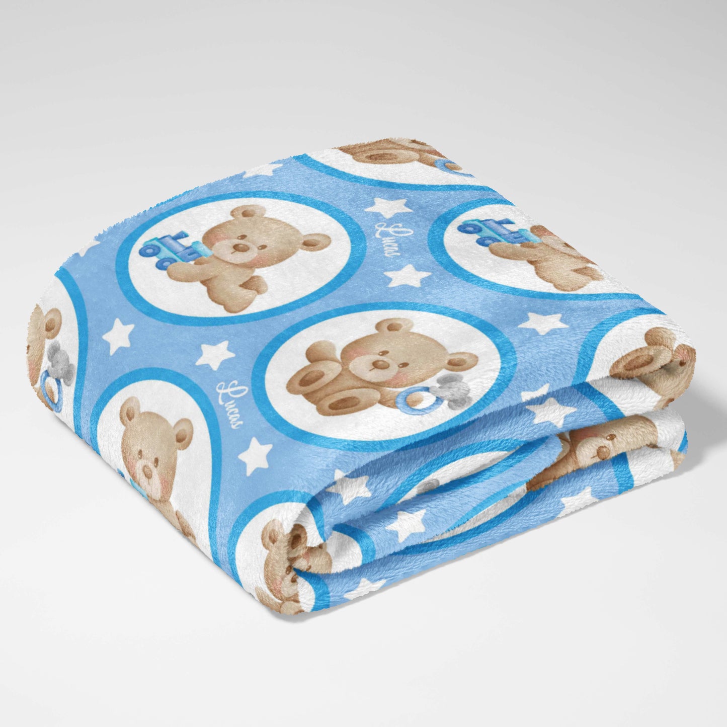 Round About Teddy & Toy Car Cuddles Blanket
