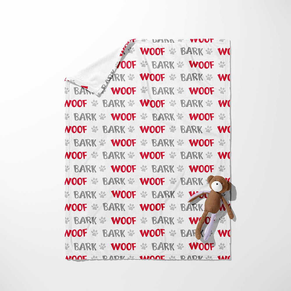 Woof & Bark Paw Print Blanket