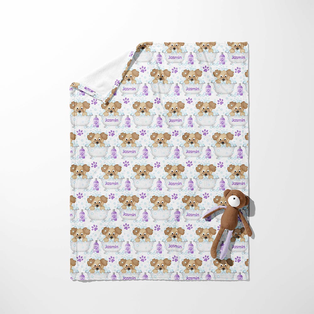 Bubble Bath Pups Blanket