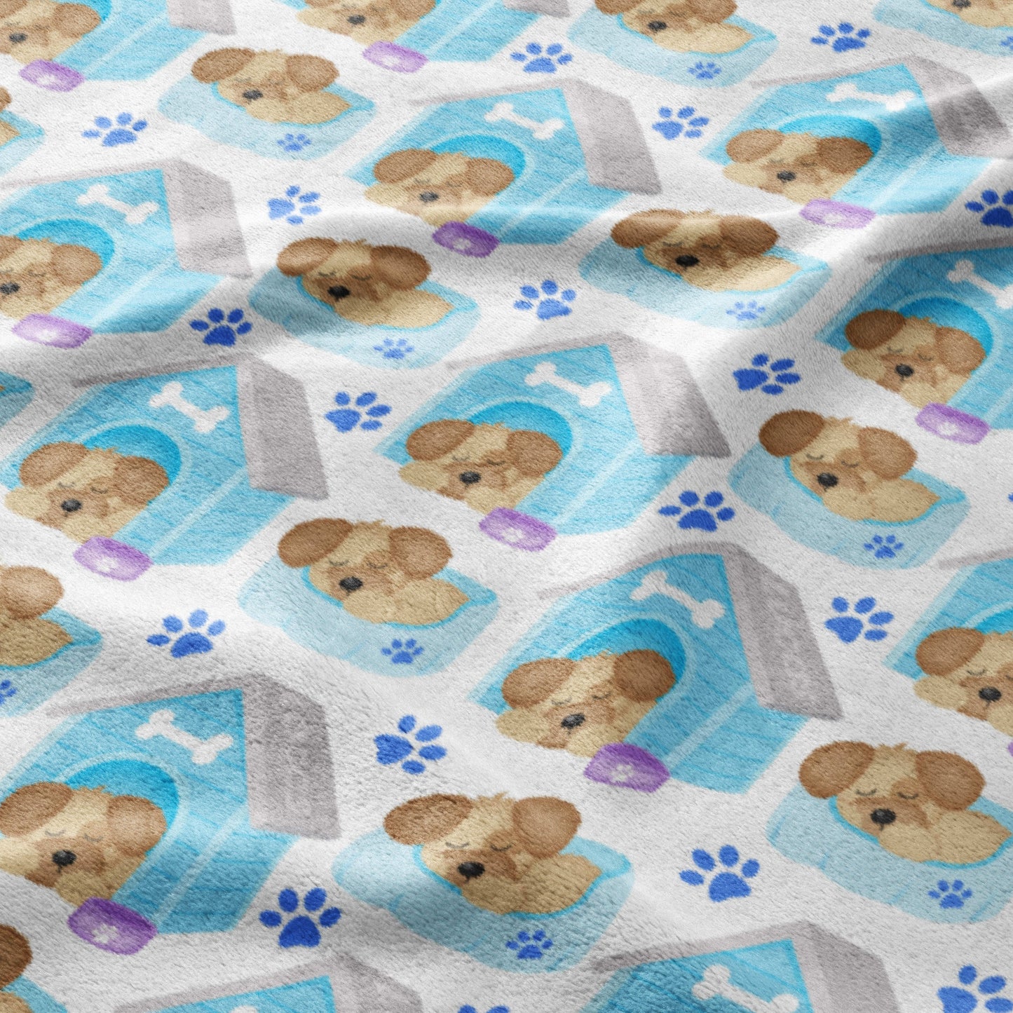 Blue Doghouse Dreams Blanket