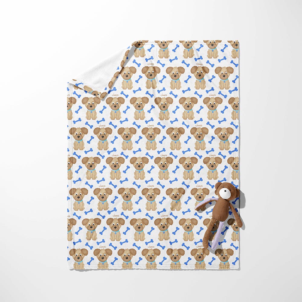 Puppy & Blue Bone Buddies Blanket