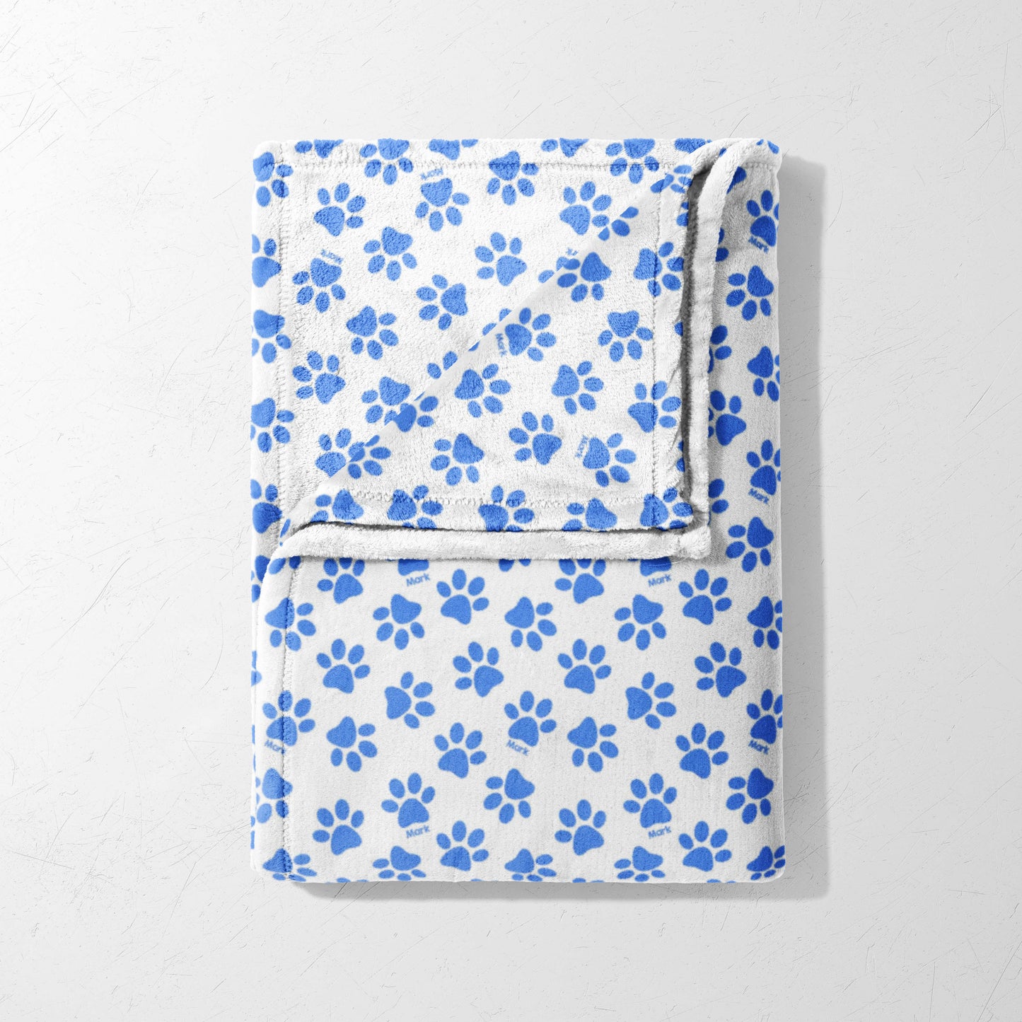 Blue Paw Prints All Over Blanket