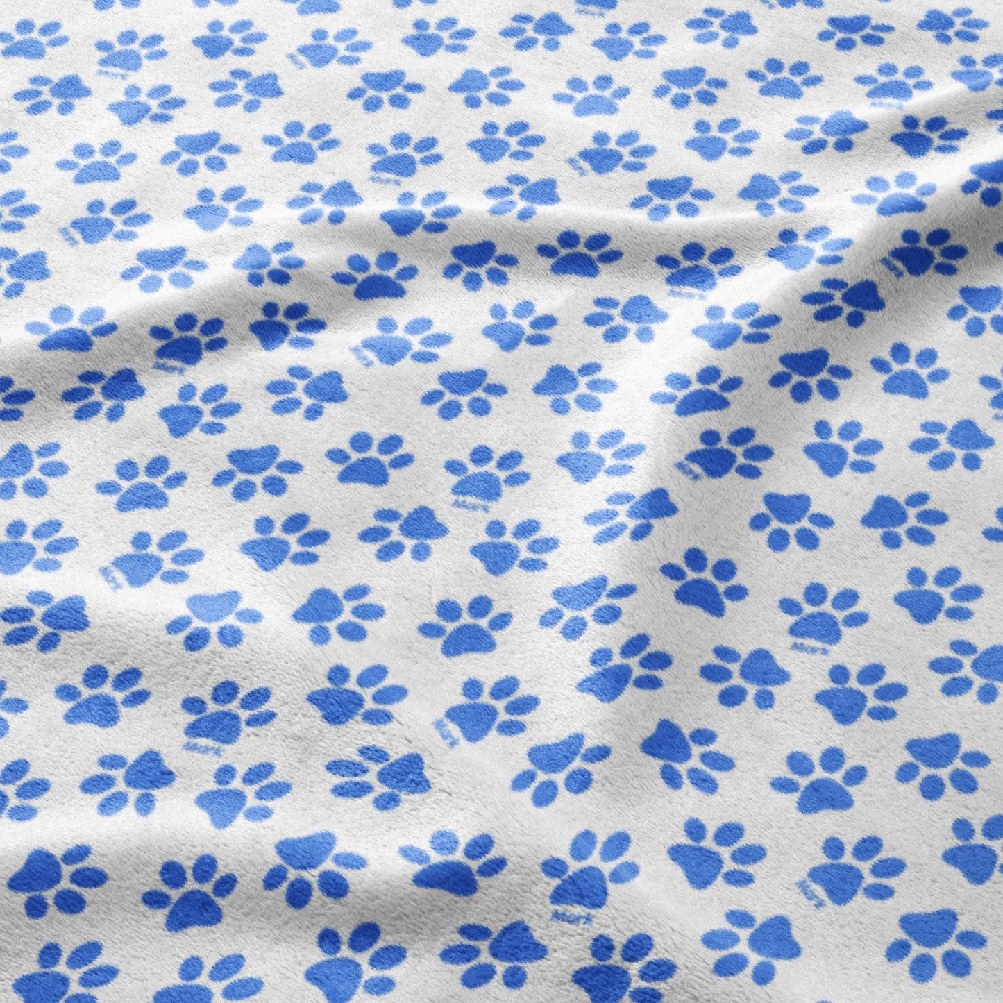 Blue Paw Prints All Over Blanket