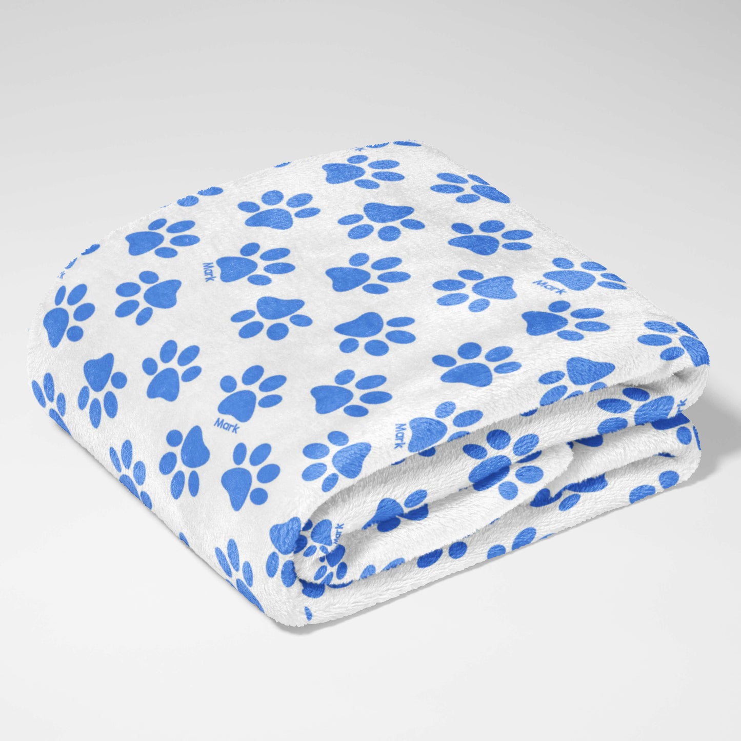 Blue Paw Prints All Over Blanket
