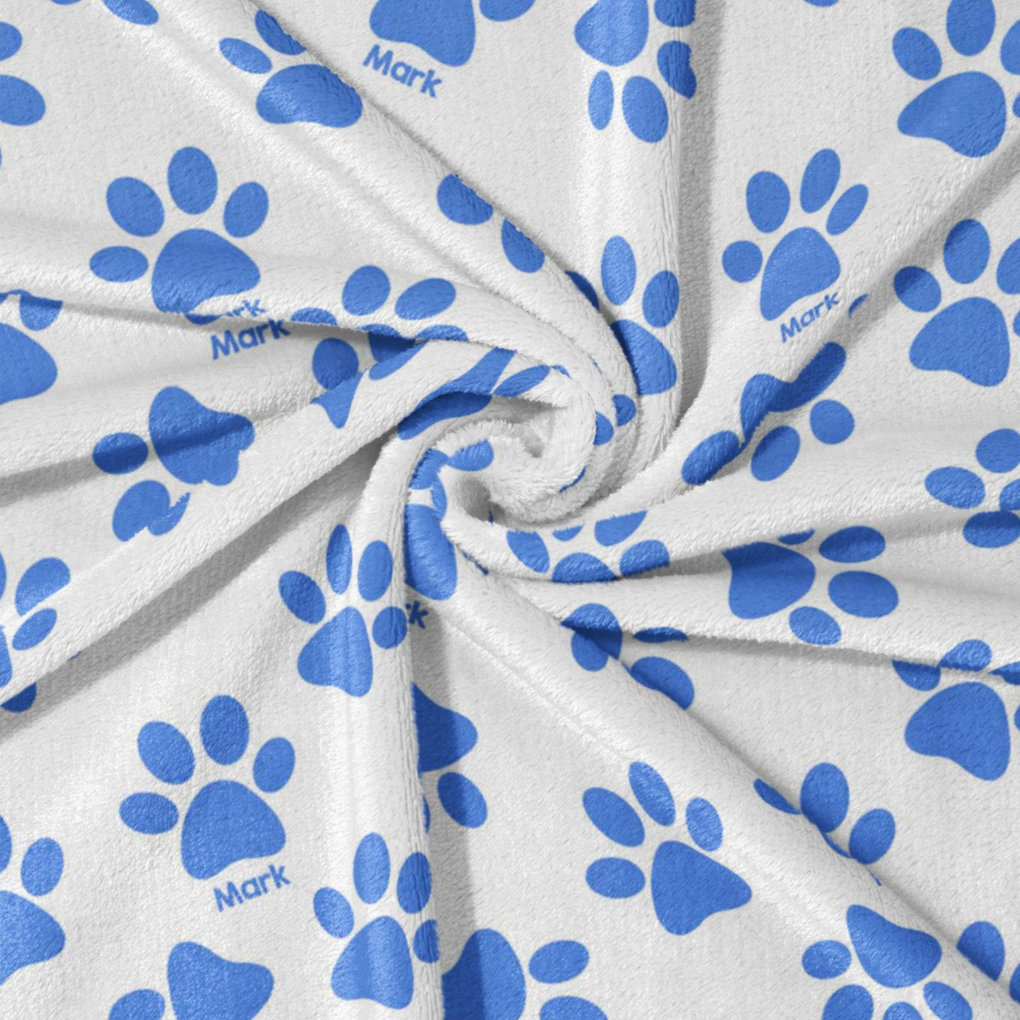 Blue Paw Prints All Over Blanket