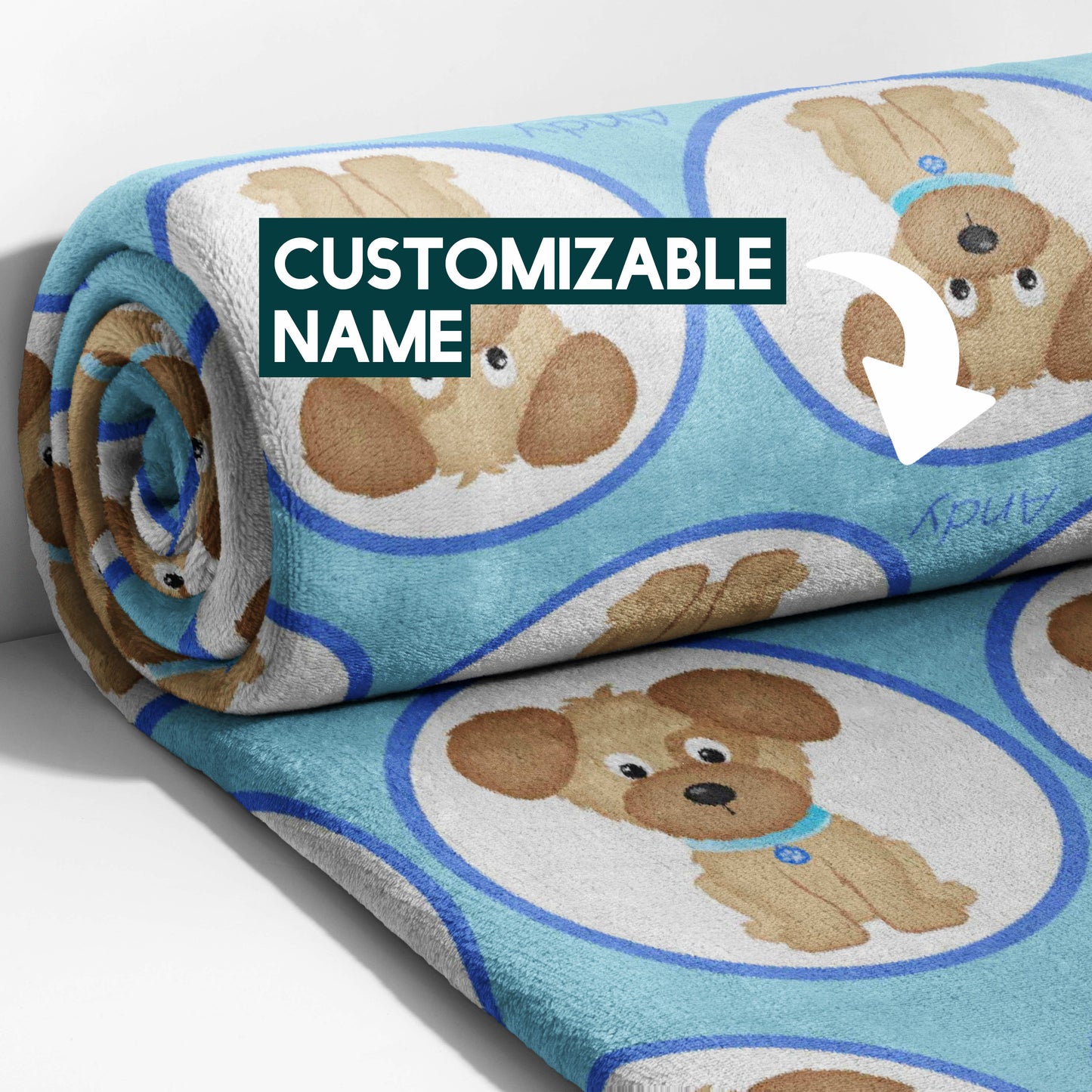 Puppy Circles & Sky Blue Blanket