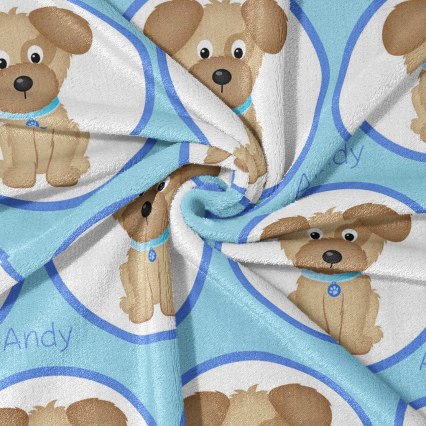 Puppy Circles & Sky Blue Blanket