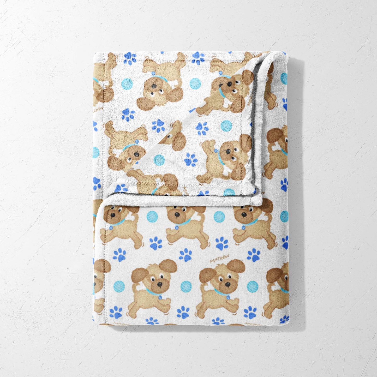 Dancing Pups & Blue Dots Blanket