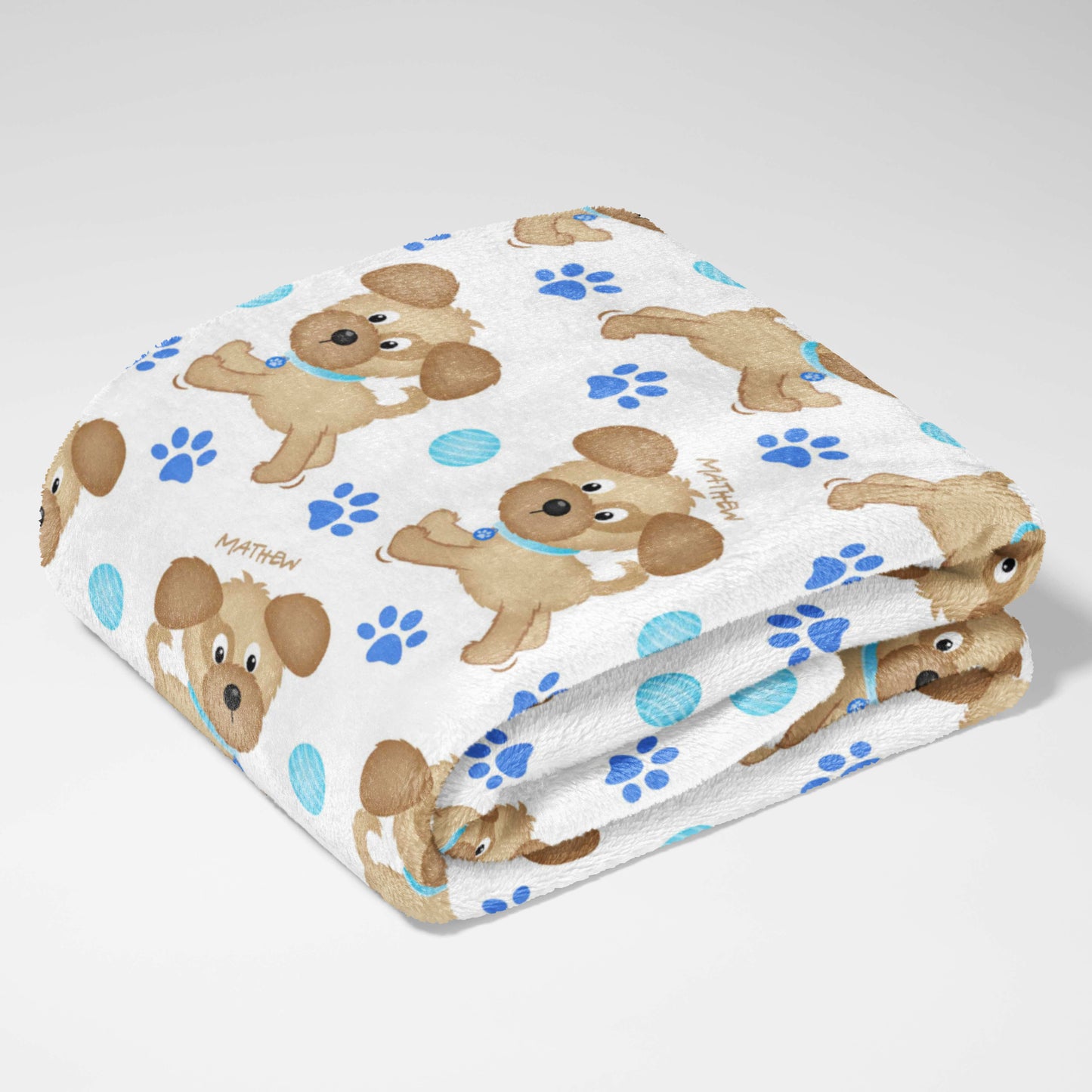 Dancing Pups & Blue Dots Blanket