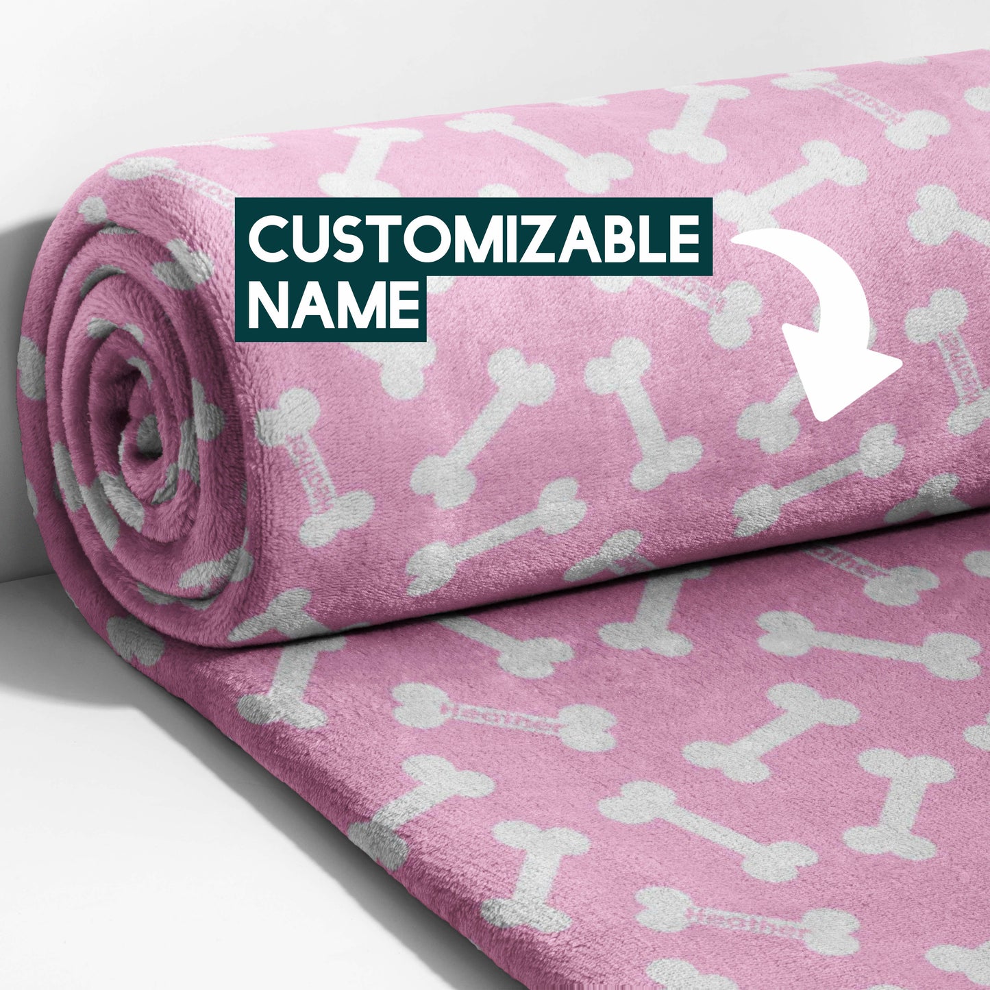 Pink Puppy Bones Parade Blanket