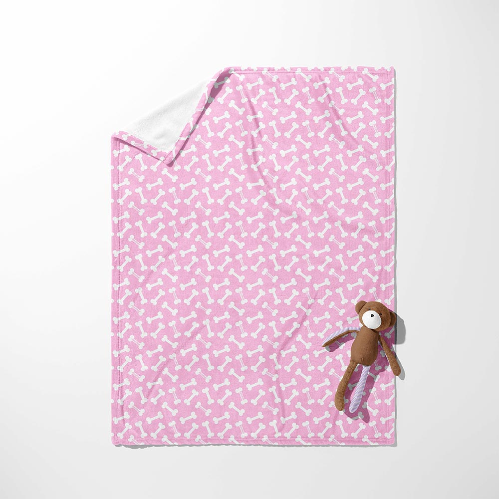 Pink Puppy Bones Parade Blanket