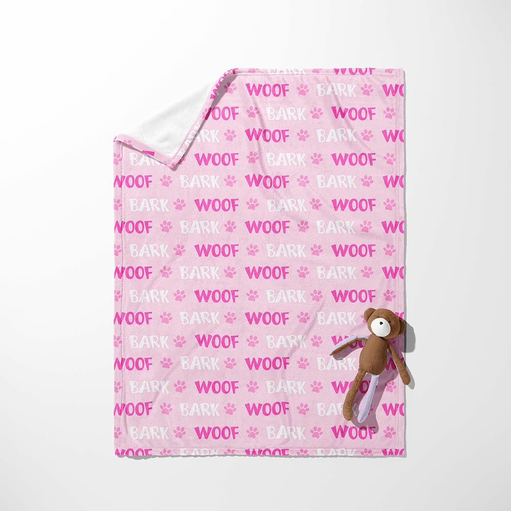 Pink Woof & Bark Blanket