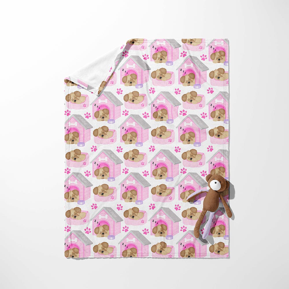 Pink Doghouse Dreams Blanket