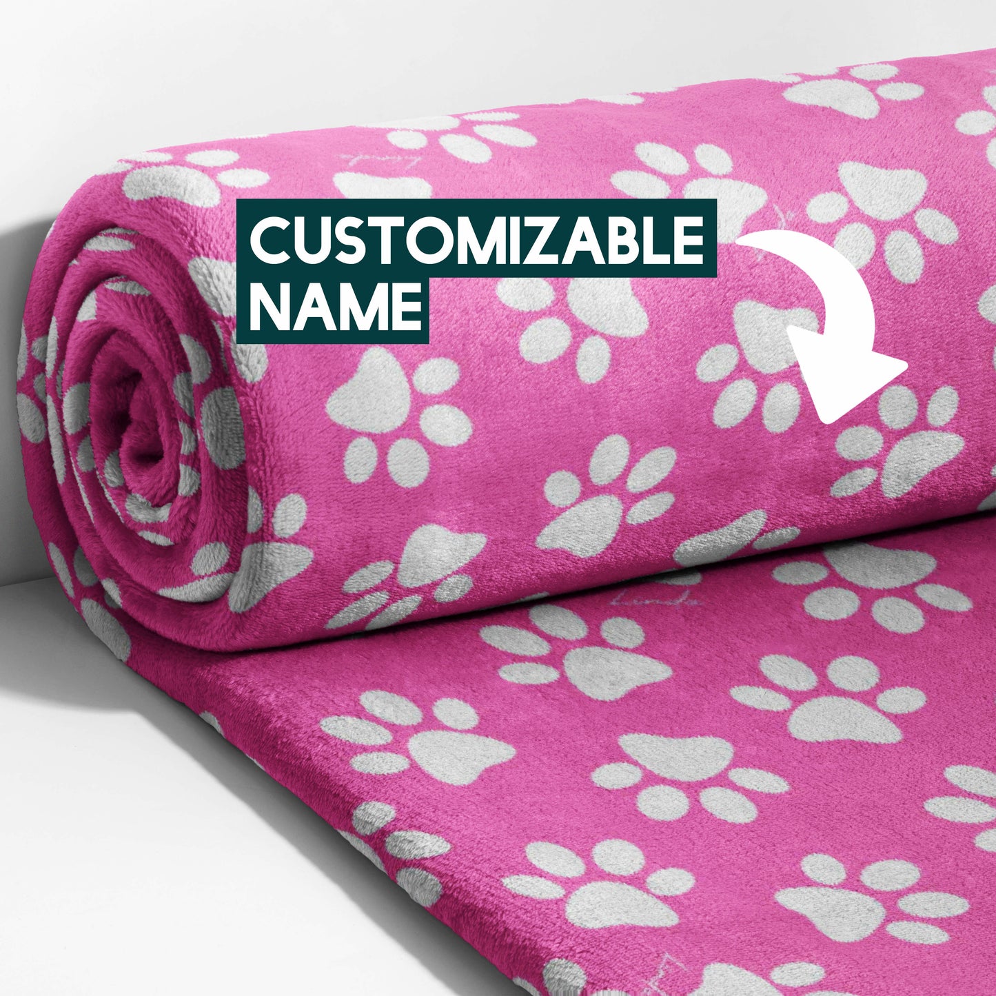 Pink Paw Print Parade Blanket