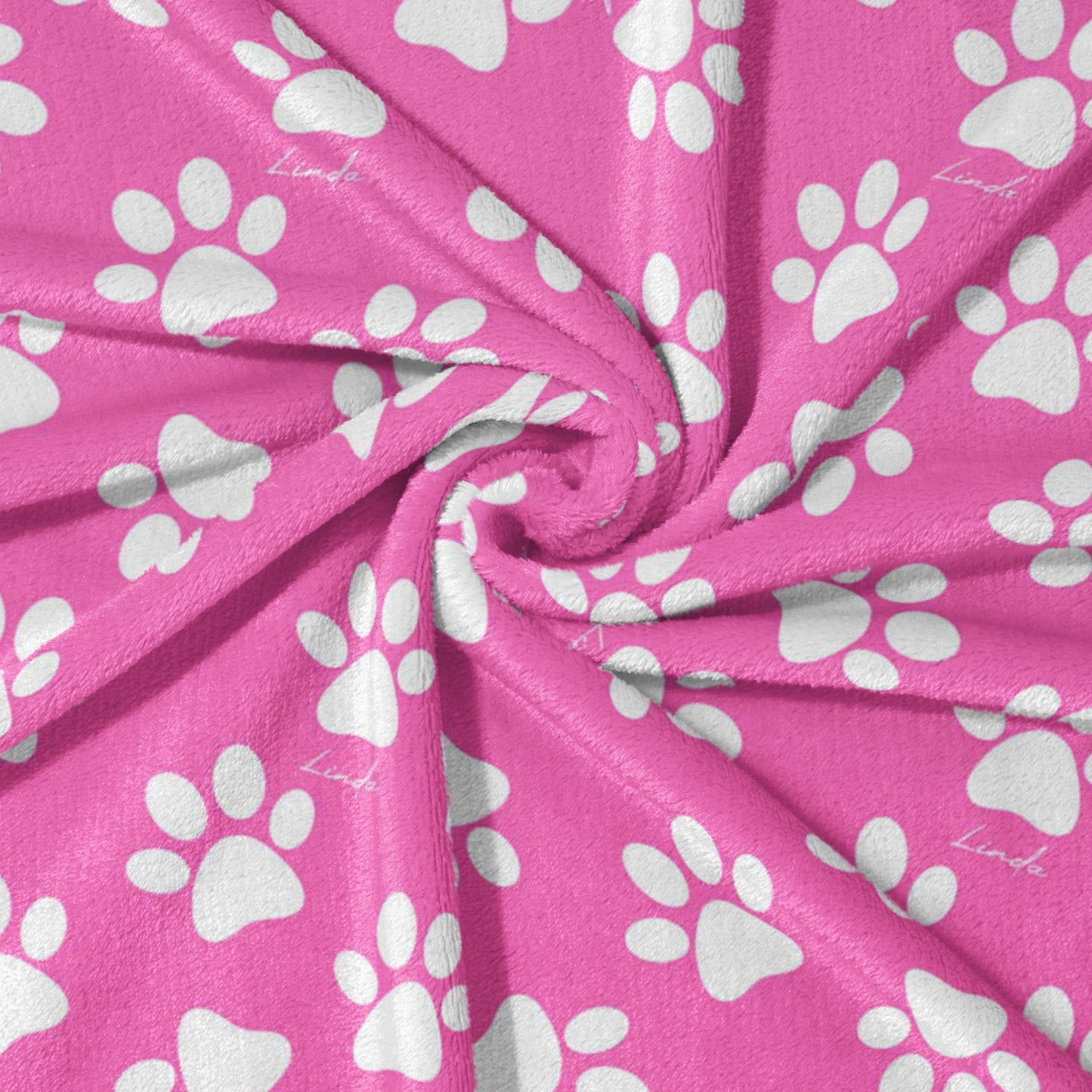 Pink Paw Print Parade Blanket