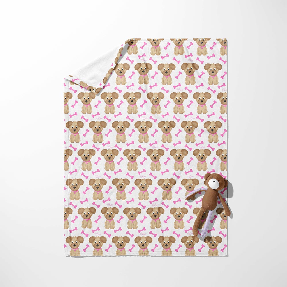 Puppy & Pink Bone Buddies Blanket