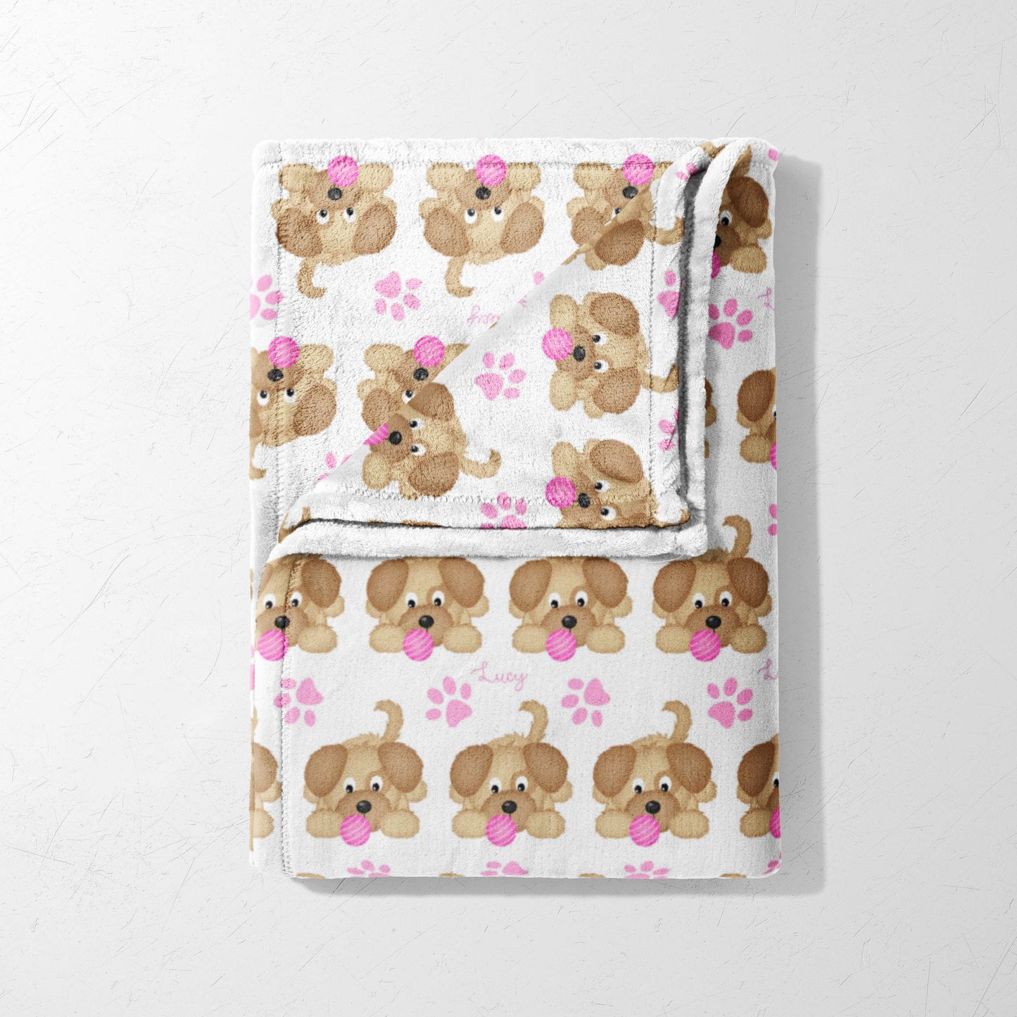 Pink Tongue Out Pups Blanket
