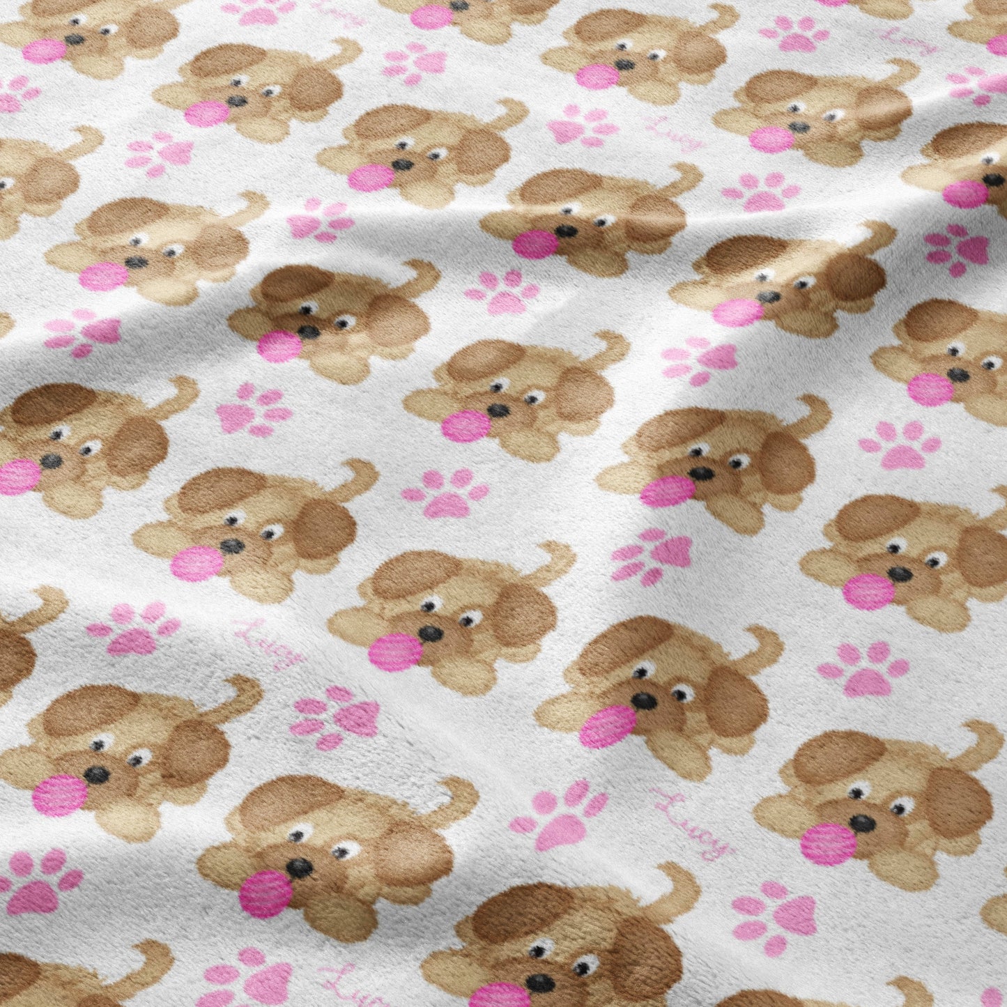 Pink Tongue Out Pups Blanket