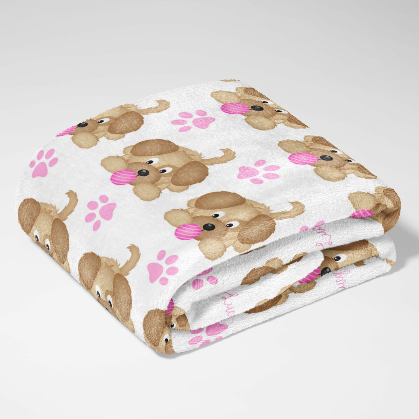 Pink Tongue Out Pups Blanket