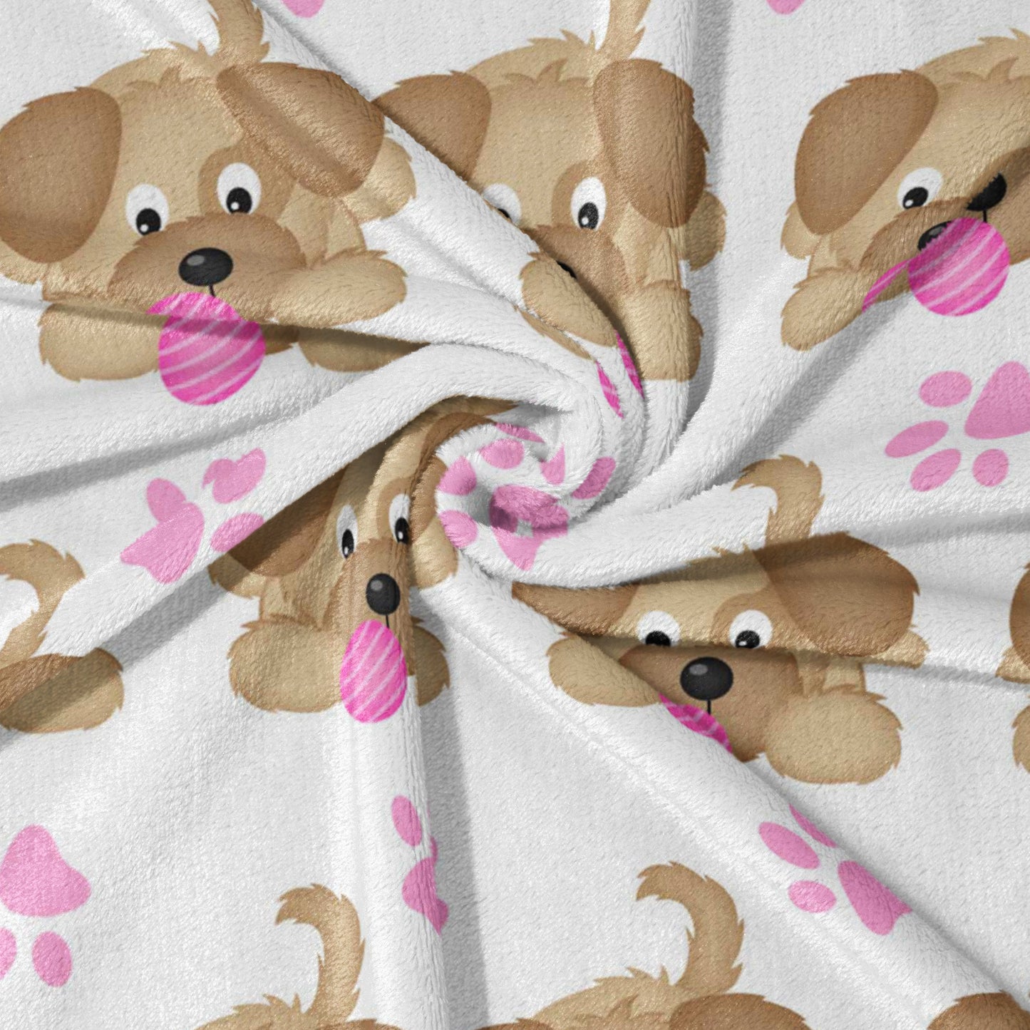 Pink Tongue Out Pups Blanket