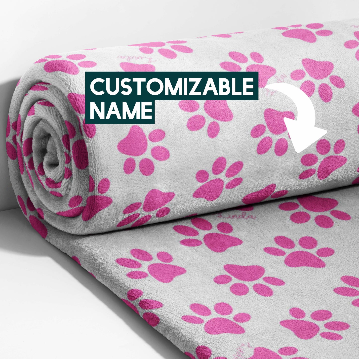 Pink Paw Prints Parade Blanket