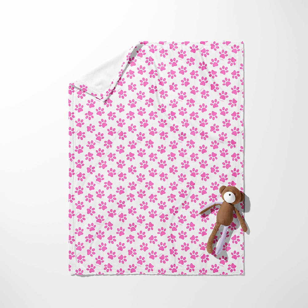 Pink Paw Prints Parade Blanket