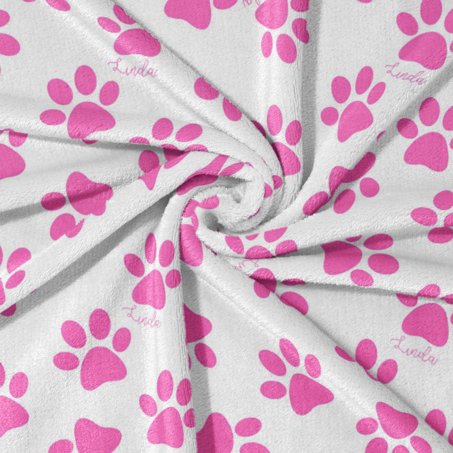 Pink Paw Prints Parade Blanket