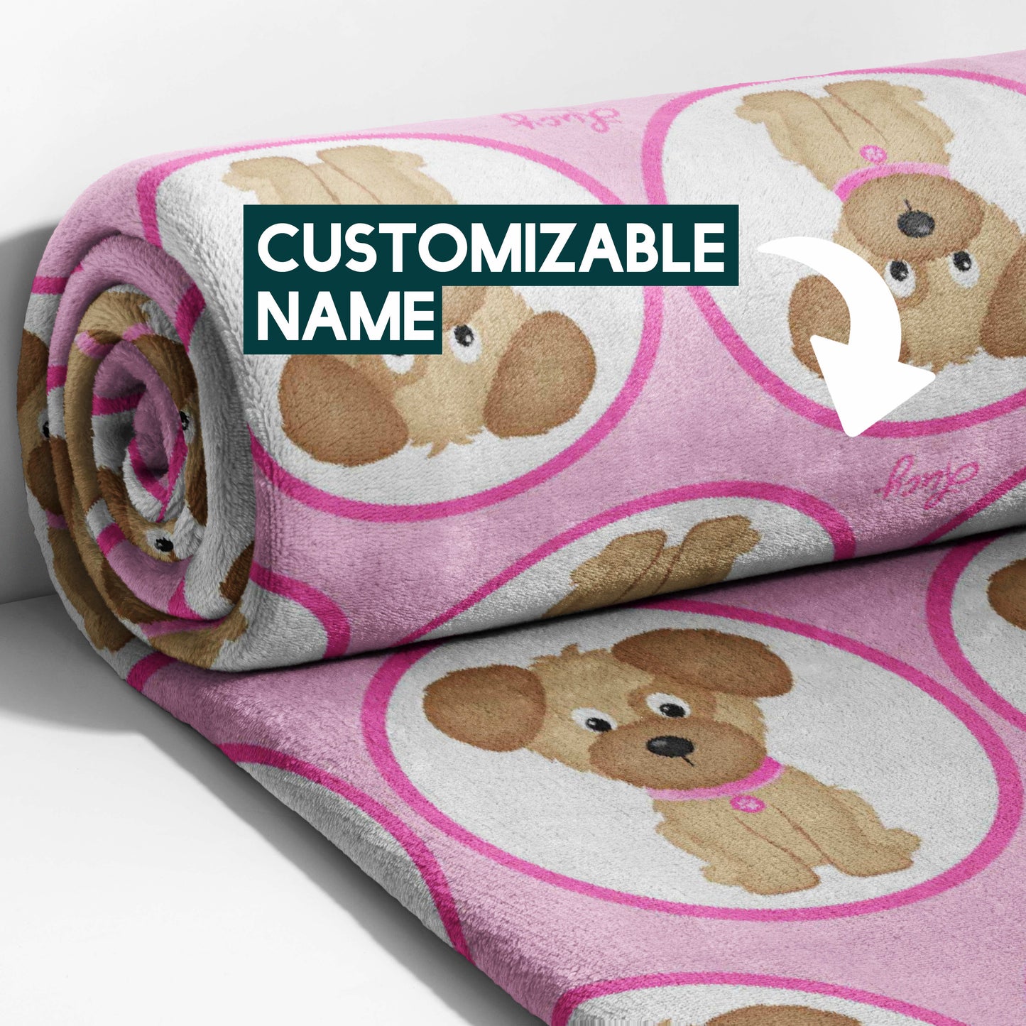 Pink Puppy Circles Blanket