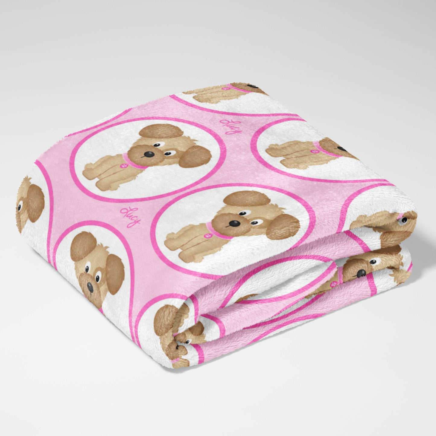 Pink Puppy Circles Blanket