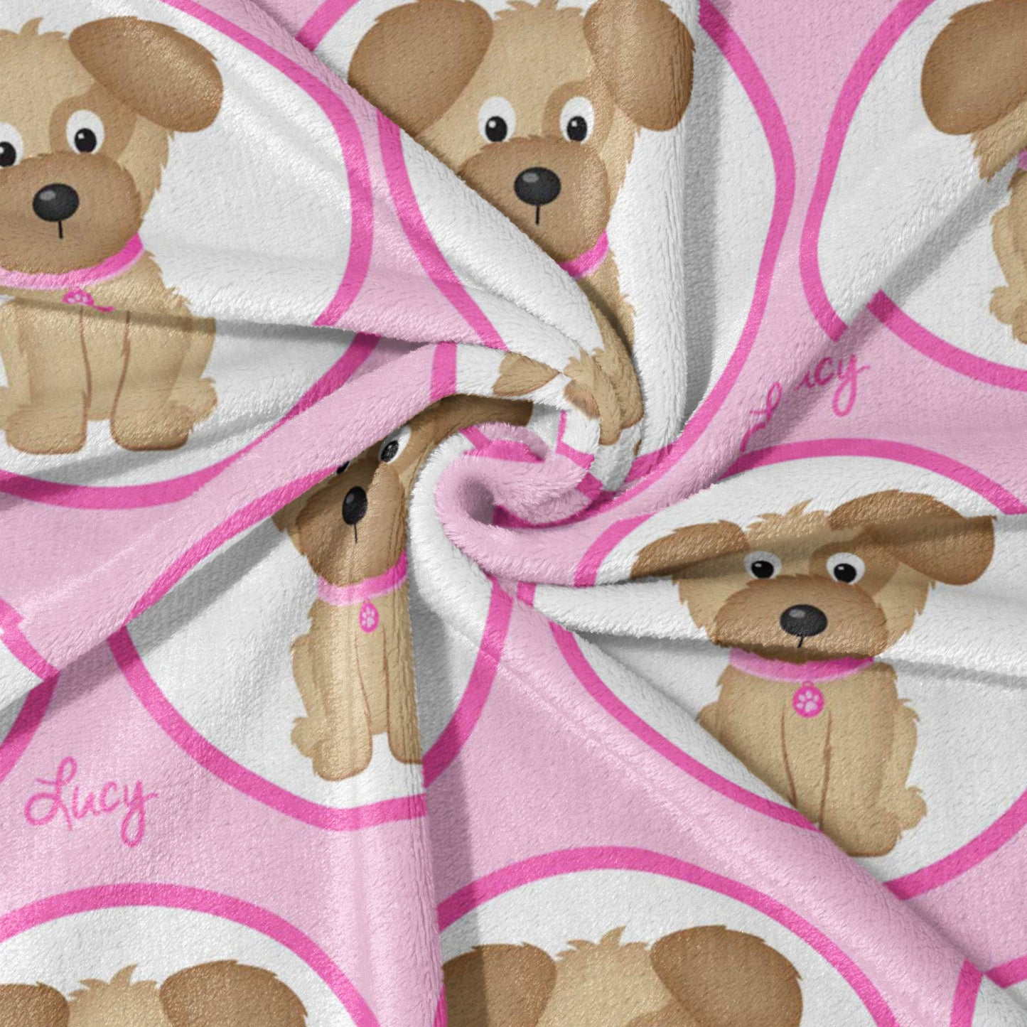 Pink Puppy Circles Blanket