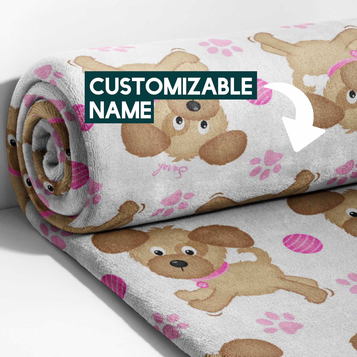 Pink Dots & Dancing Pups Blanket