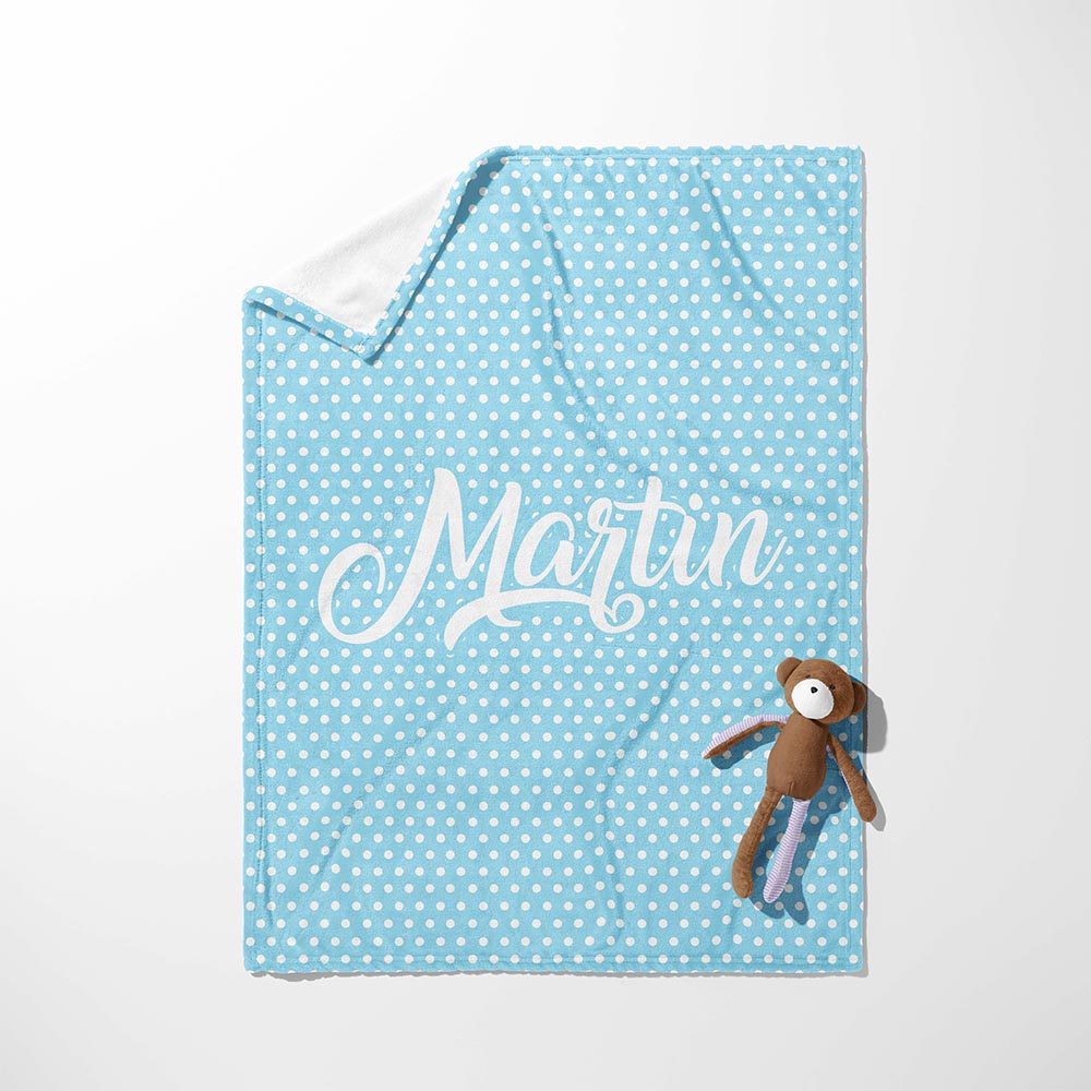 Sky Blue Dotty Dreams Blanket